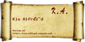 Kis Alfréd névjegykártya