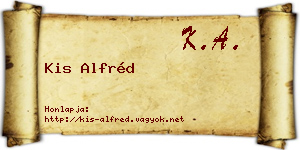 Kis Alfréd névjegykártya